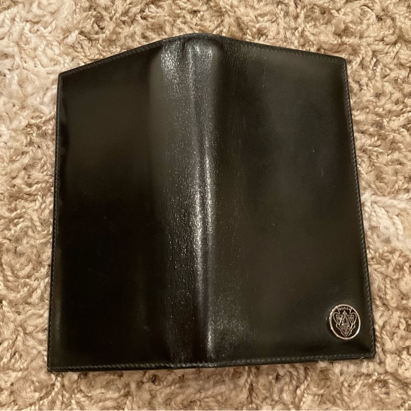 VINTAGE GUCCI BLACK LEATHER CHECKBOOK CARD HOLDER - Picture 3 of 5
